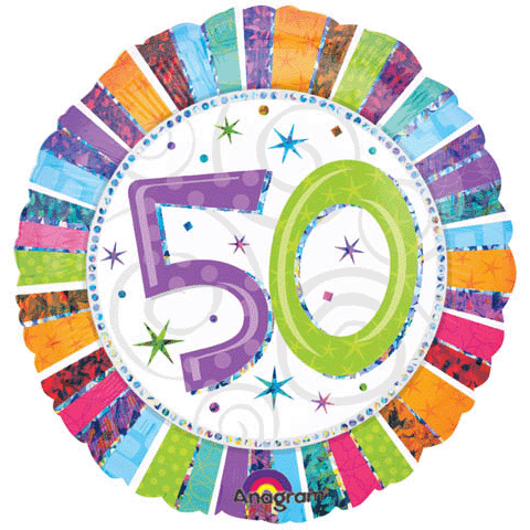 50th Birthday Mylar Balloon
